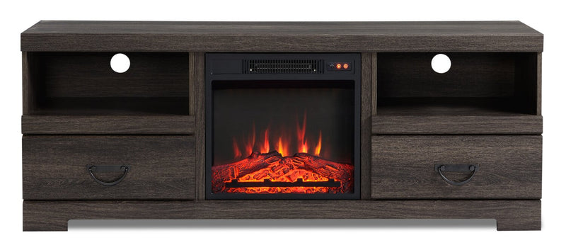Asher 60" TV Stand with Log Fireplace
