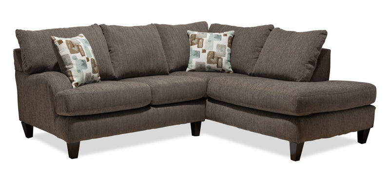 Abby 2-Piece Chenille Right-Facing Sectional - Charcoal