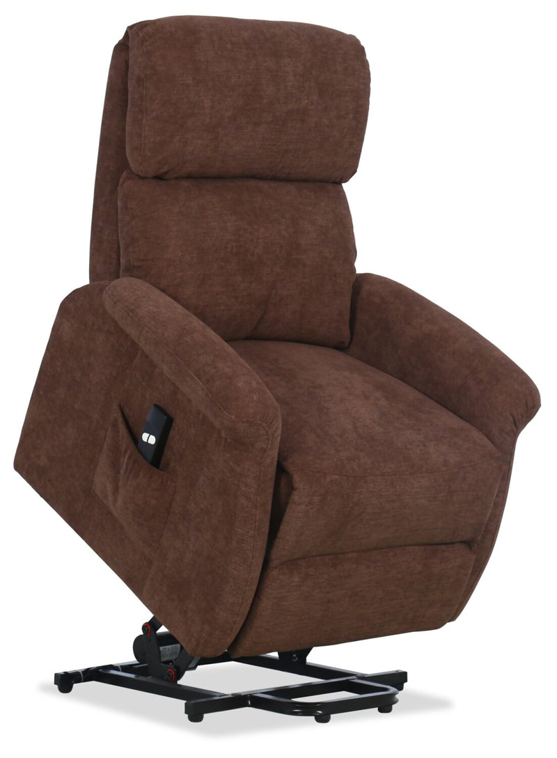 Agosto Chenille Power Lift Reclining Chair - Chocolate