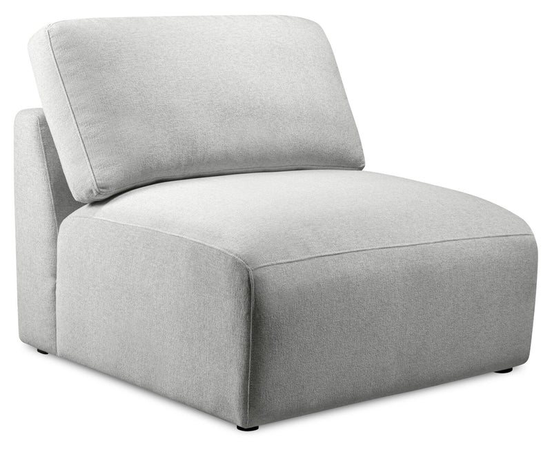 Bassett Chenille Armless Chair - Light Grey