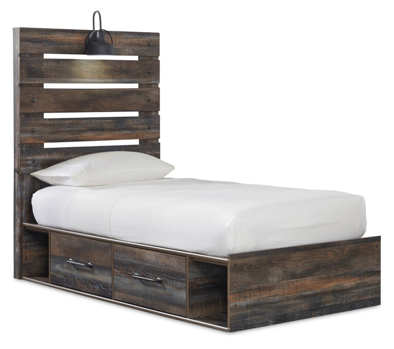 Naylon Twin Side Storage Bed - Brown