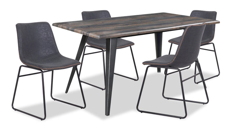 Irving 5-Piece Dining Set with Doiron Chairs - Grey