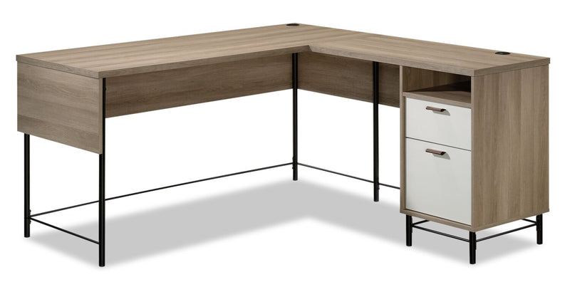 Amora L-Shaped Desk - Sky Oak