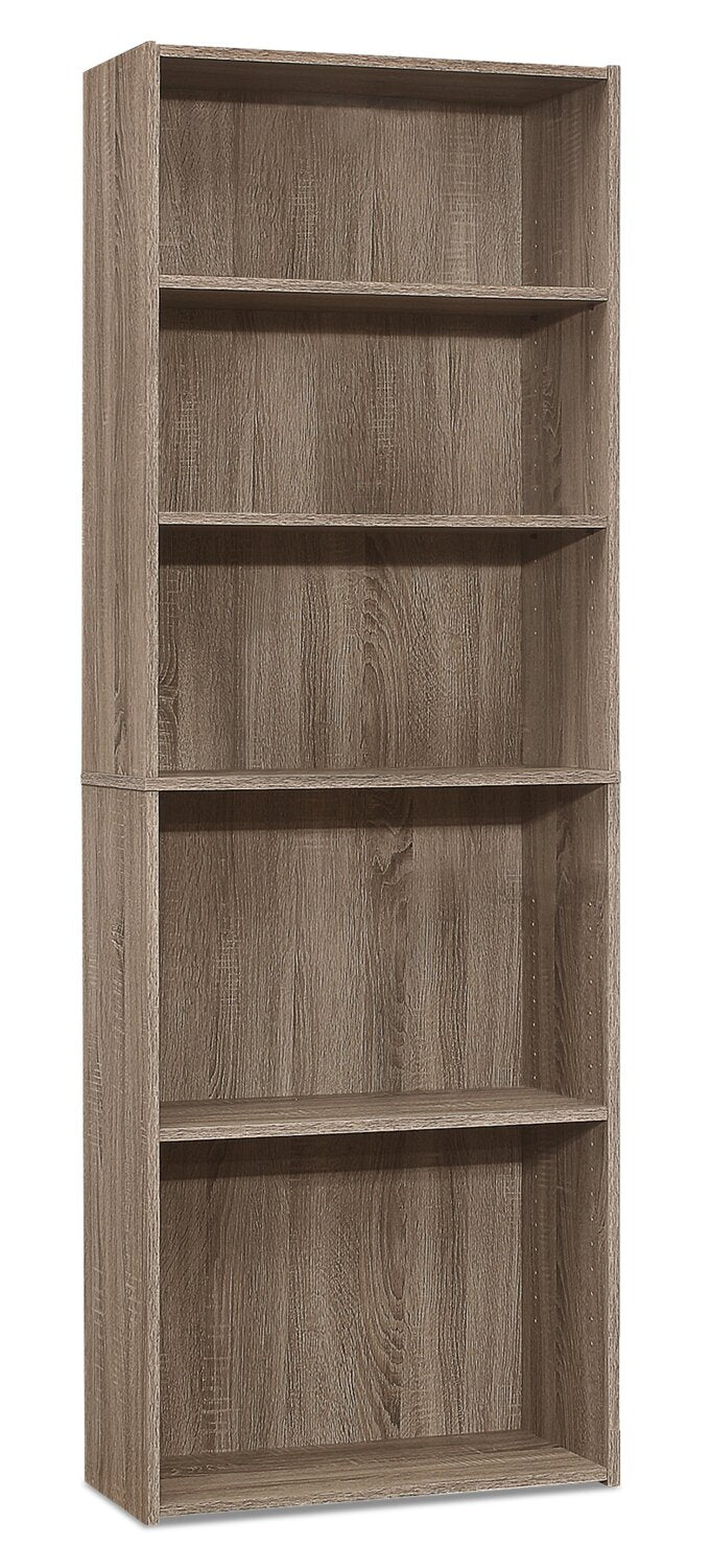 Derby 5-Shelf Bookcase - Dark Taupe