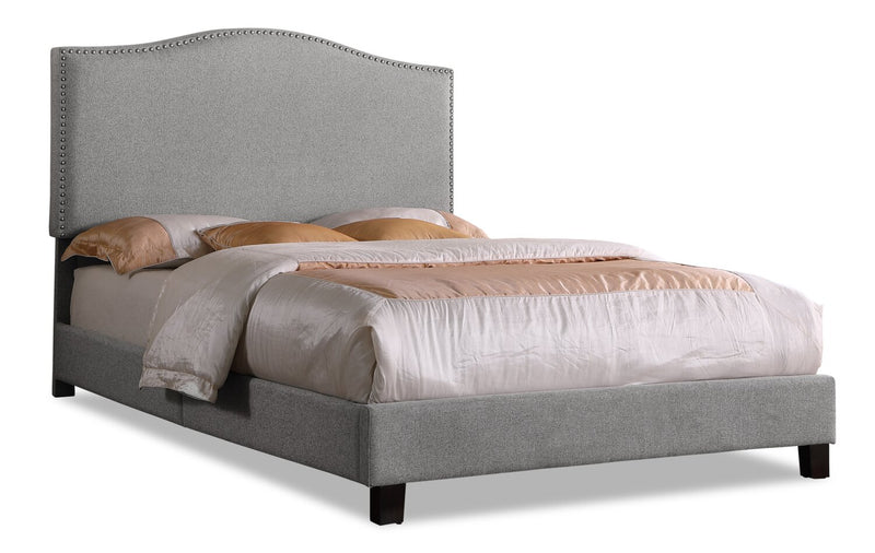 Cove Full Platform Bed - Glam, Traditional style Bed in Grey Solid Woods, Medium Density Fibreboard (MDF), Plywood