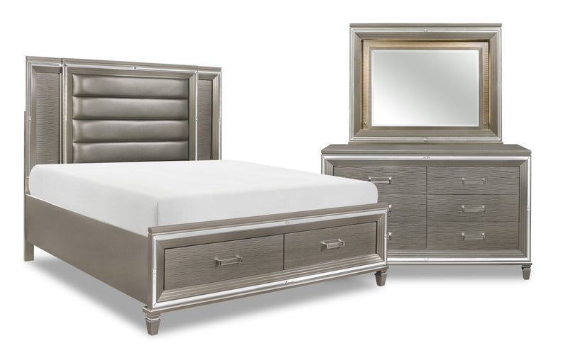 Max 5-Piece Queen Bedroom Package - Silver