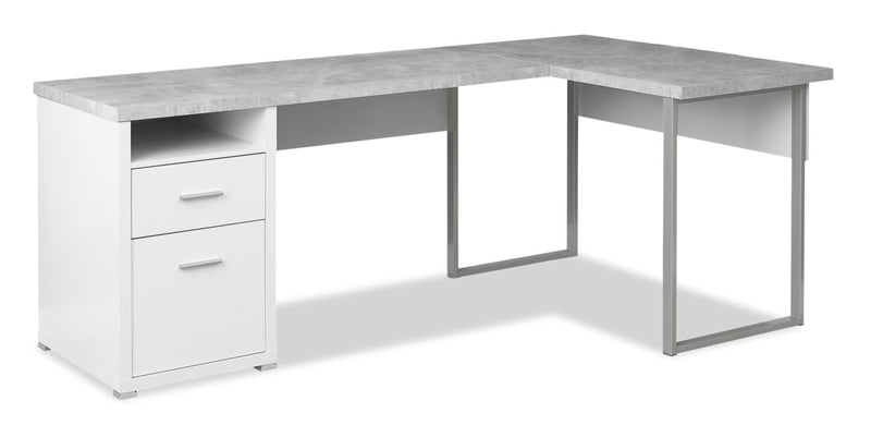 Wasta Reversible L-Shaped Desk - White