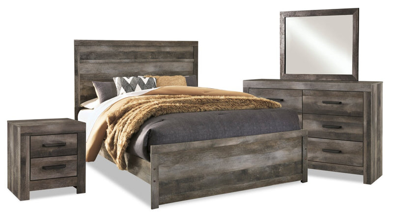 Sawyer 6-Piece Queen Bedroom Package - Contemporary style Bedroom Package in Rustic grey Medium Density Fibreboard (MDF)