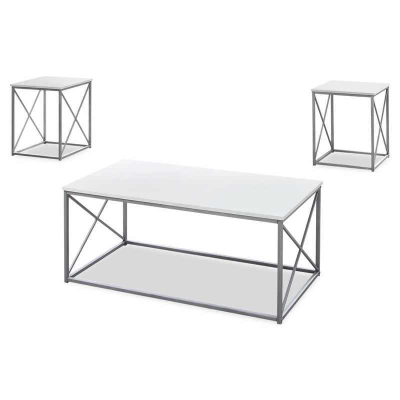 Piercey 3-Piece Coffee and Two End Tables Package - White
