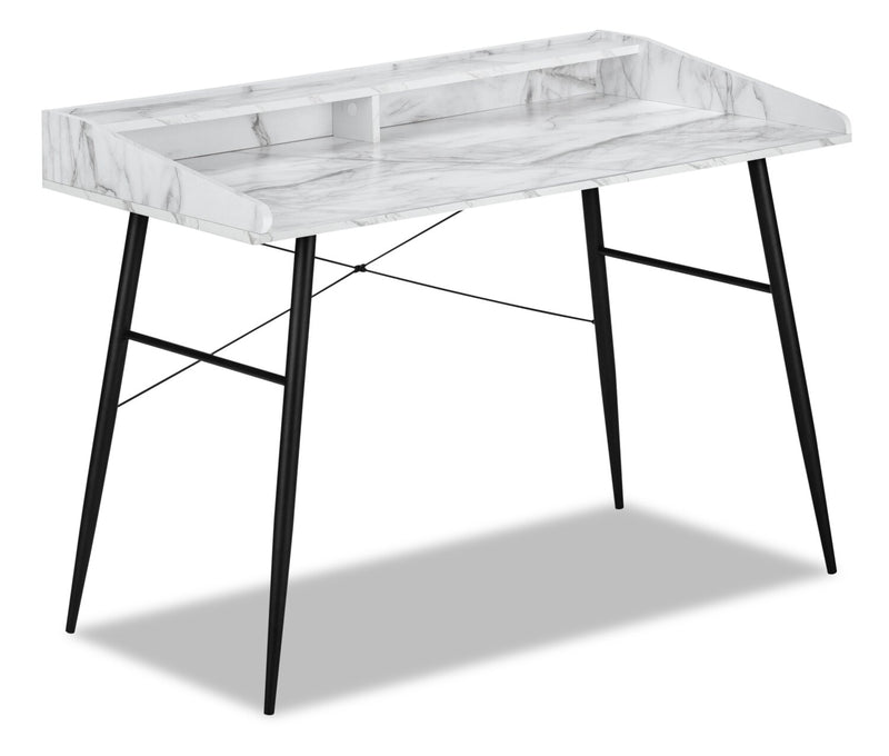 Kornman Desk - White Marble-Look