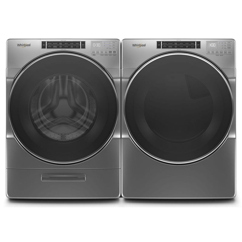 Whirlpool 5.8 Front-Load Washer and 7.4 Cu. Ft. Gas Dryer with Steam - Chrome Shadow