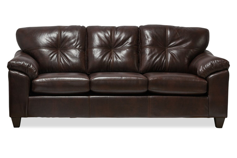 Irene Leath-Aire Sofa - Brown