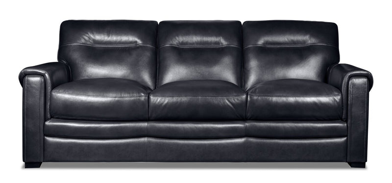 Adoro Genuine Leather Sofa - Blue - Modern style Sofa in Blue Plywood, Solid Woods