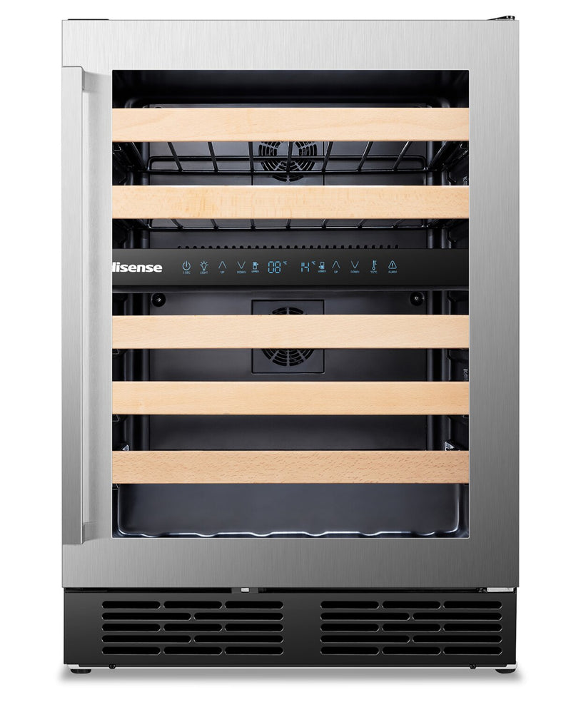 Hisense 4.9 Cu. Ft. 46-Bottle Dual Zone Wine Cooler - HWD46029SS