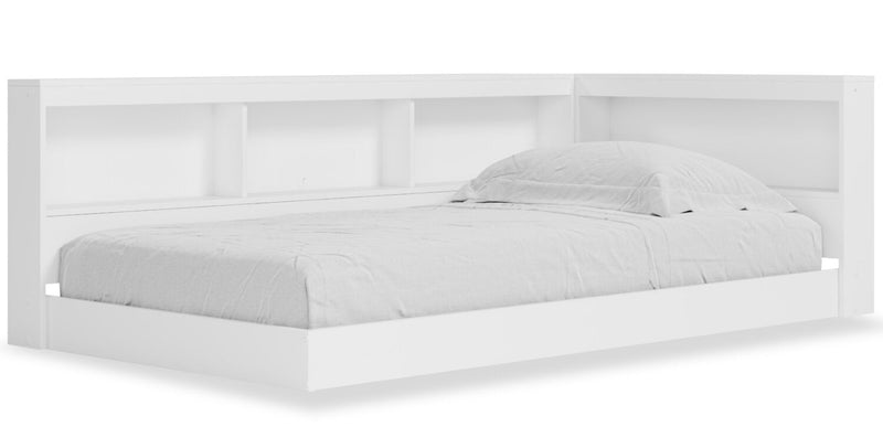 Ridge Twin Bookcase Bed - White