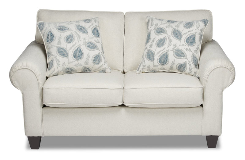 Minstrel Chenille Loveseat - Ecru