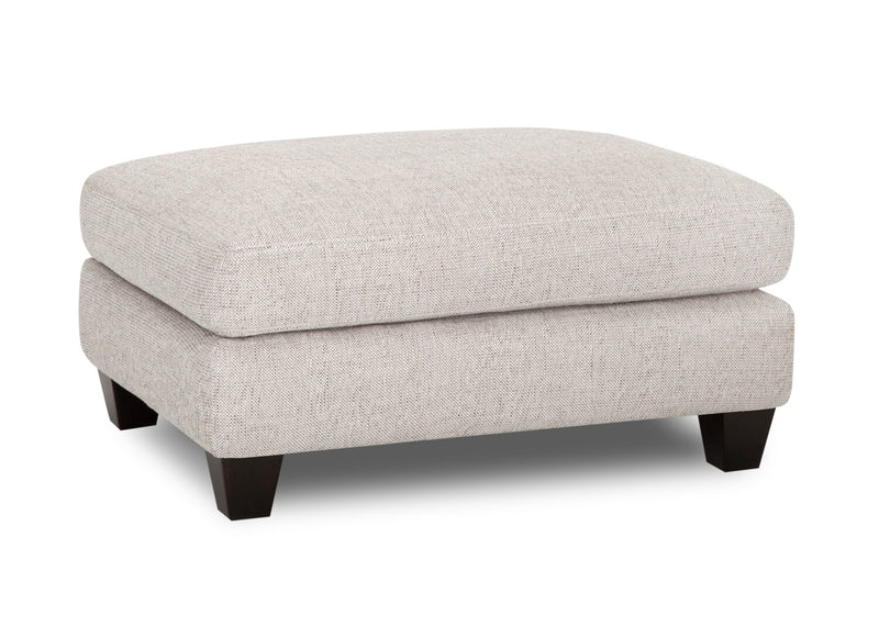 Mirandela Linen-Look Fabric Ottoman - Linen