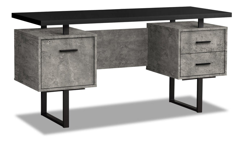 Elley Reversible Desk - Grey Concrete-Look