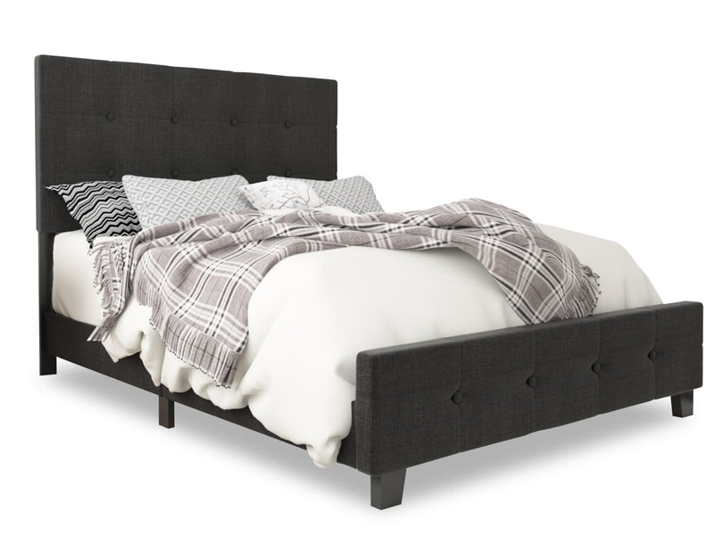 Page Full Bed - Charcoal - Contemporary style Bed in Charcoal Medium Density Fibreboard (MDF)