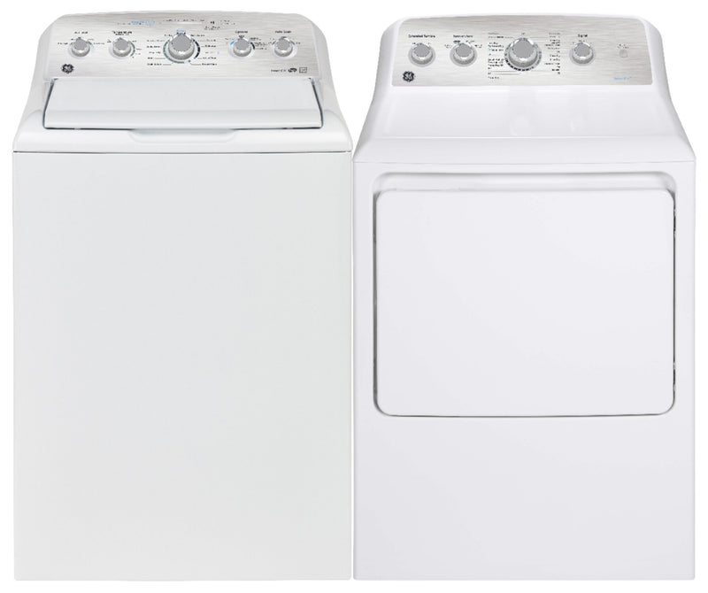 GE 4.9 Cu. FT. Top Load Washer and 7.2 Cu. Ft. Electric Dryer - White