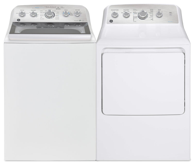 GE 5 Cu. Ft. Top-Load Washer and 7.2 Cu. Ft. Electric Dryer with SaniFresh