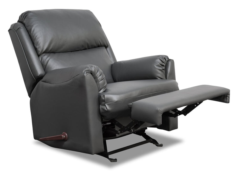 Peregrine Leather-Look Fabric Recliner - Grey