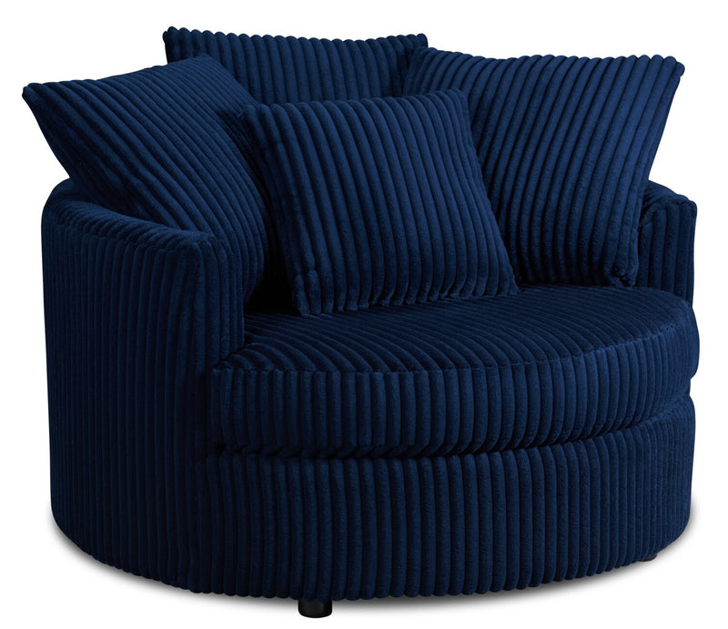 Huggins Chenille Cuddler Chair - Groove Midnight