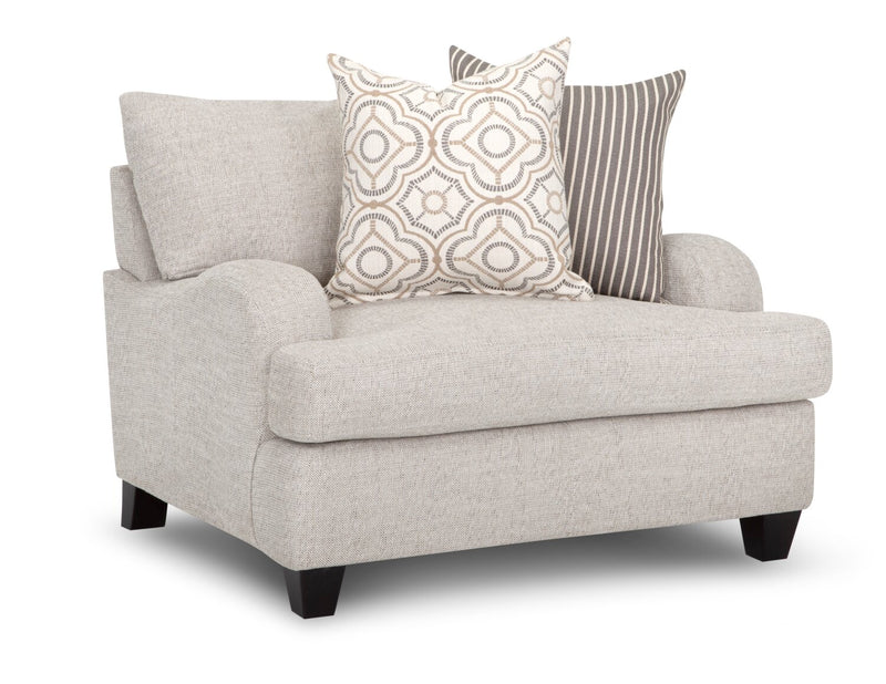 Mirandela Linen-Look Fabric Chair-and-a-Half - Linen