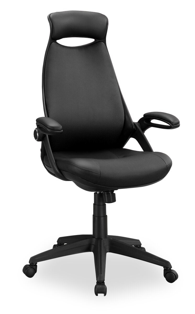 Meade Executive Faux Leather Office Chair - Black