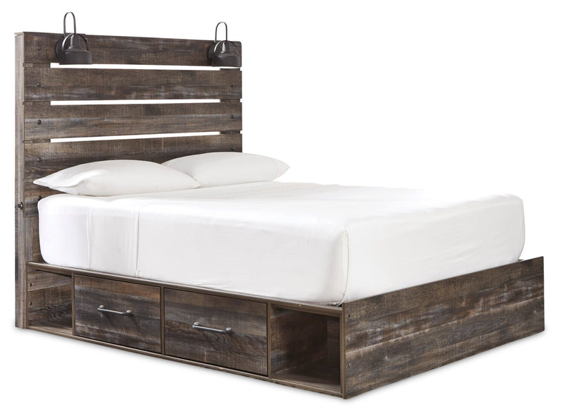 Naylon Queen Side Storage Bed - Brown