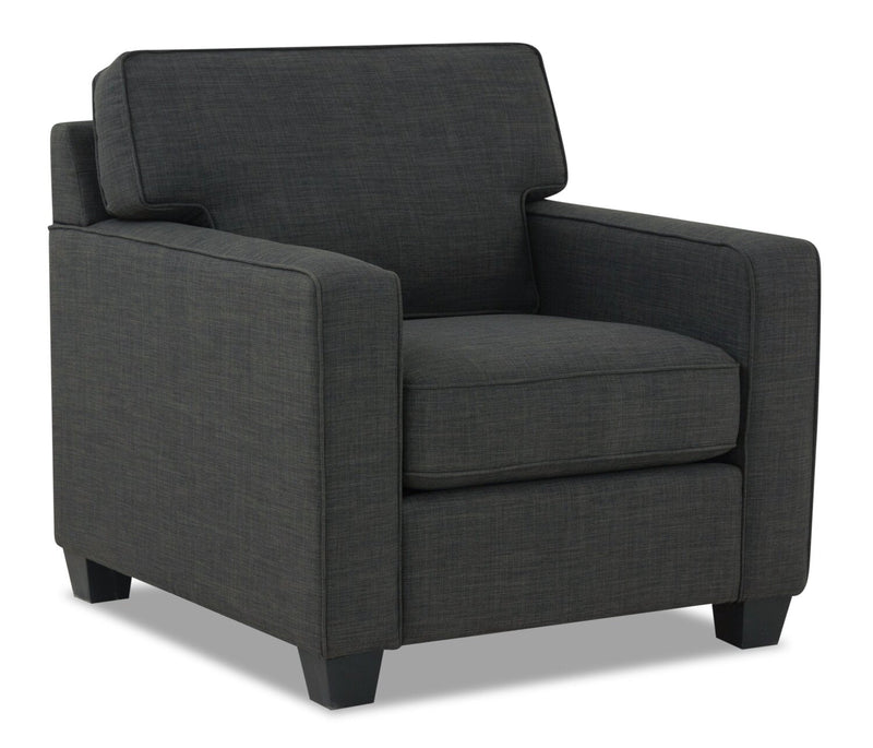 Ballenas Linen-Look Fabric Chair - Charcoal Grey