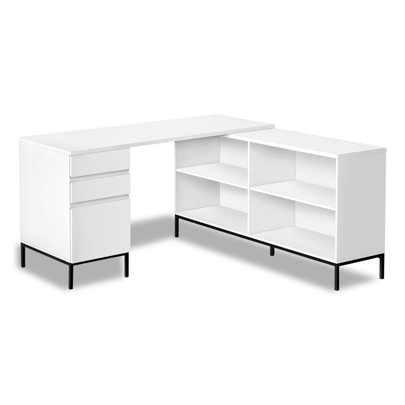 Bryker L-Shaped Desk - White