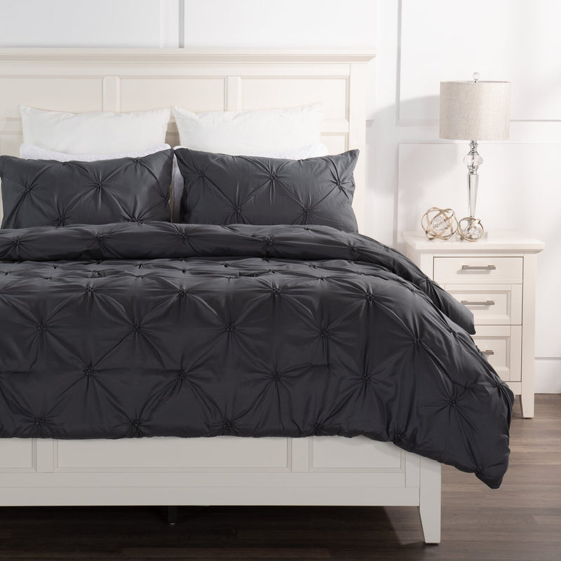 Kai Dark Grey 3-Piece King Comforter Set
