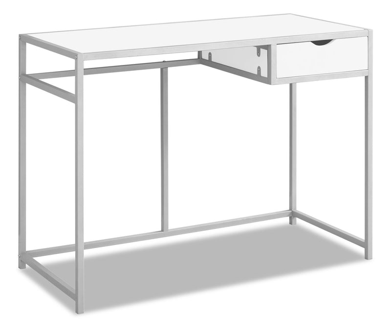 Vergas Desk - White/Silver