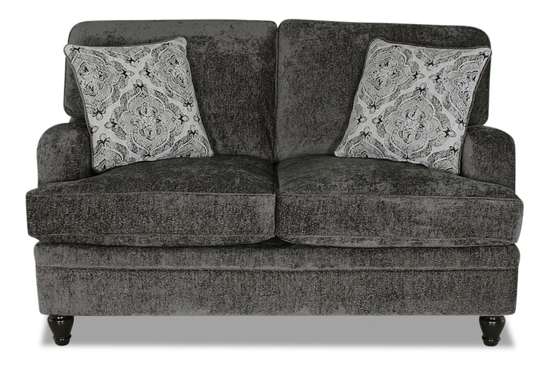 Greycliff Chenille Loveseat - Charcoal