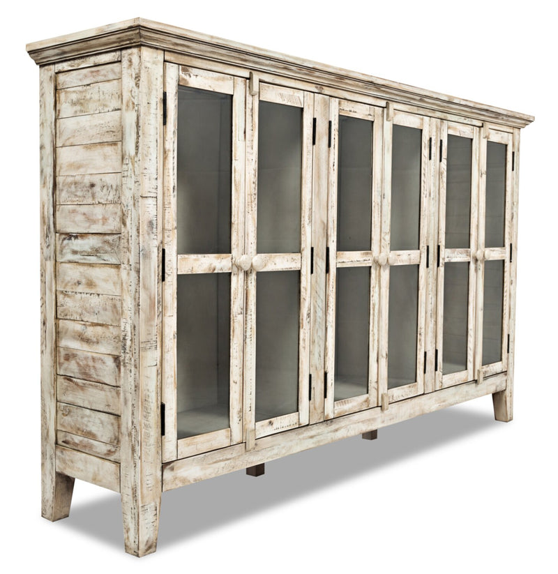 Rocco Cream Accent Cabinet – Large  - Rustic style Accent Cabinet in Cream  Acacia