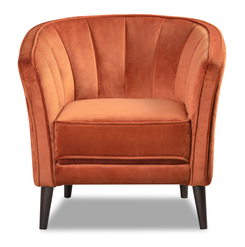 Mocon Velvet Accent Chair - Orange