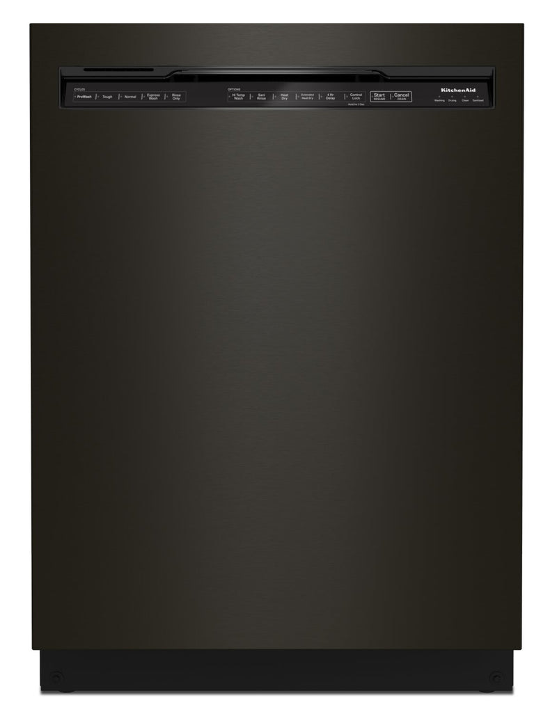 KitchenAid 39 dB Front-Control Dishwasher with Third Level Rack - KDFE204KBS - Dishwasher in Black Stainless Steel with PrintShield™ Finish