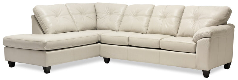 Irene 2-Piece Leath-Aire Left-Facing Sectional - Beige