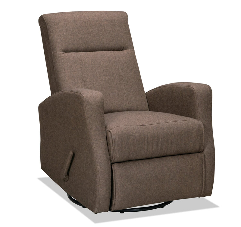 Bard Linen-Look Fabric Swivel Glider Recliner - Brown