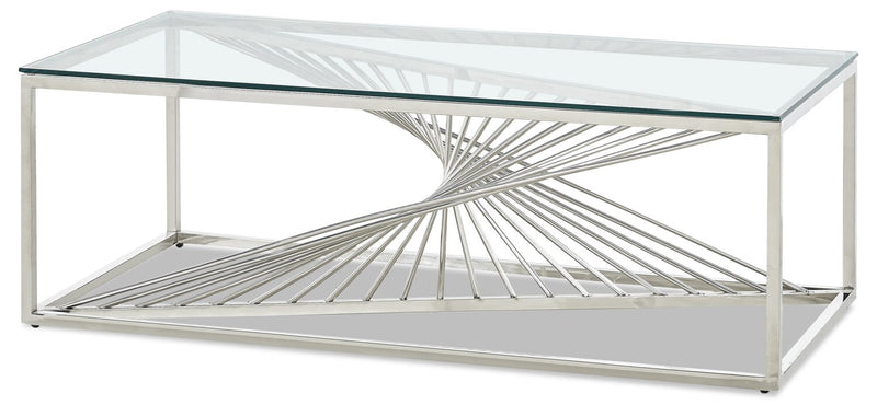Andreas Coffee Table - Contemporary, Modern style Coffee Table in Chrome Metal, Glass