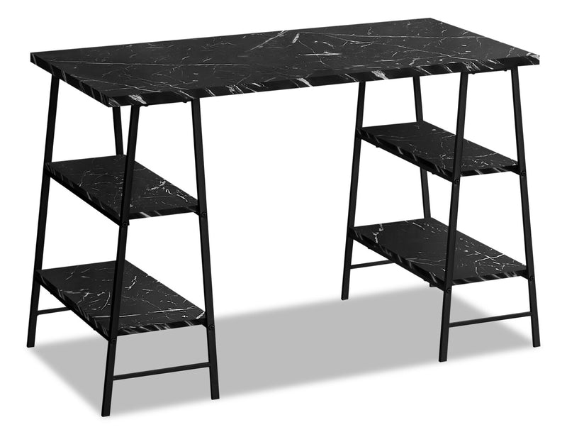 Holcomb Desk - Black Marble-Look