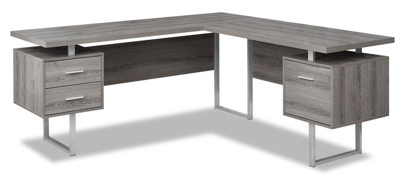 Segundo Reversible L-Shaped Corner Desk - Dark Taupe