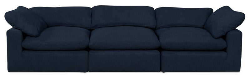 Dalyn Linen-Look Fabric Modular Sofa - Navy