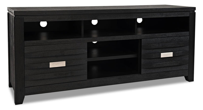 Bronx 60" TV Stand - Charcoal - Contemporary style TV Stand in Charcoal Acacia