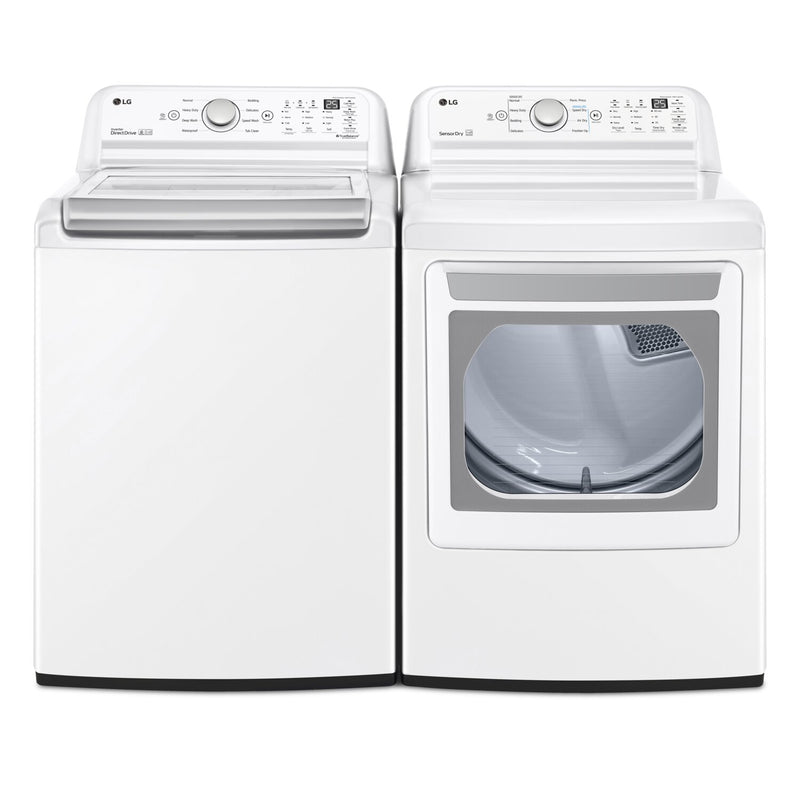 LG 5.8 Cu. Ft. Top-Load Washer and 7.3 Cu. Ft. Electric Dryer - White