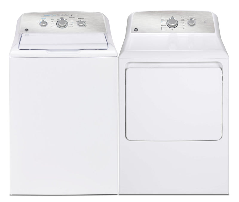 GE 4.4 Cu. Ft. Top-Load Washer and 6.2 Cu. Ft. Electric Dryer - White
