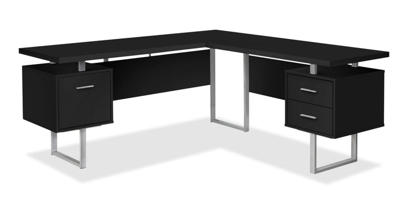 Segundo Reversible L-Shaped Corner Desk - Black