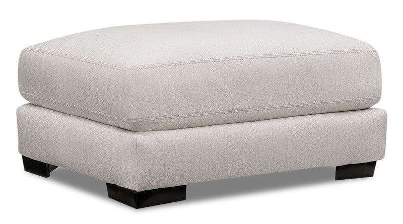 Pallas Linen-Look Fabric Ottoman - Grey