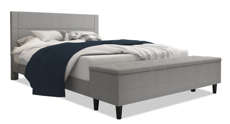 Eden King Storage Bed - Grey - Contemporary style Bed in Grey Medium Density Fibreboard (MDF)